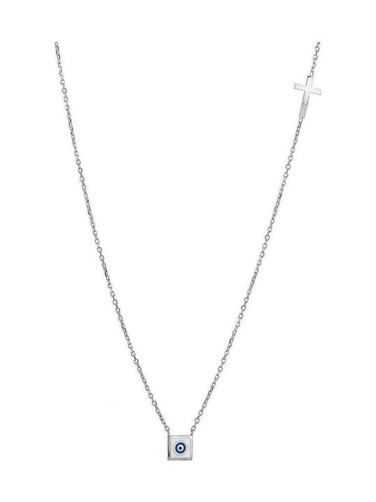 Goldsmith Goldsmith Κολιέ Ματάκι από Επιχρυσωμένο Ασήμι Μπλε