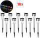 GloboStar Set of 10 Stake Solar Lights Lanterns 1W 90lm RGB with Motion Sensor and Photocell IP65