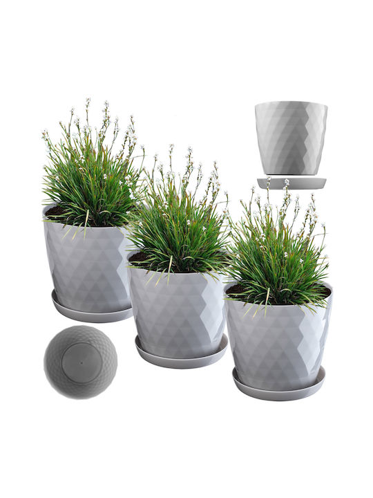 Kadax 3x 30cm Pot Saucer Gray