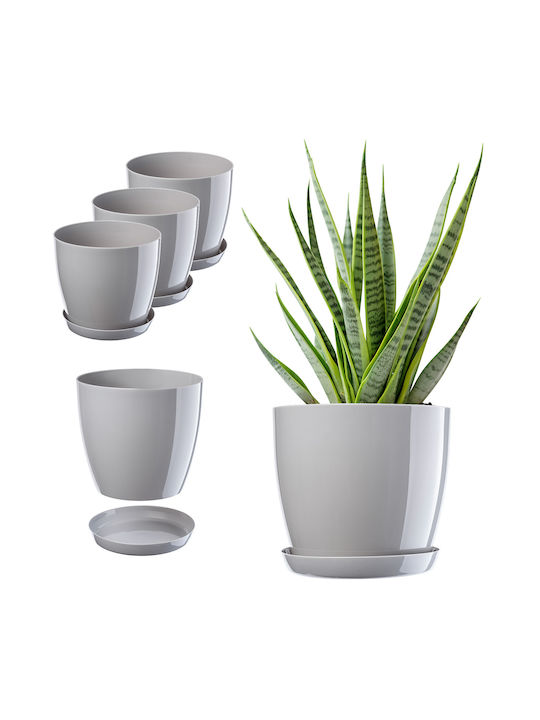 Kadax 3x Pot 23cm Planter Saucer Gray