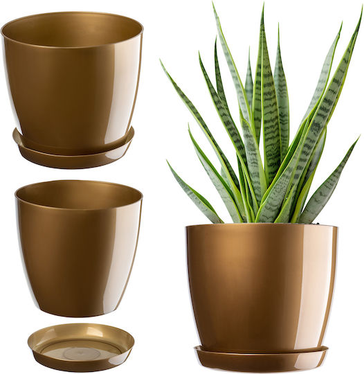 Suport Ghiveci de Flori Kadax Auriu 18cm