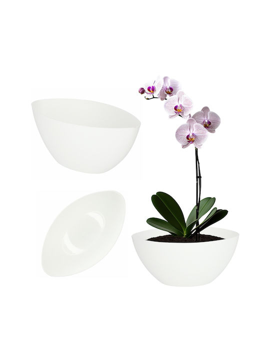 Kadax Flower Pot 21 Cm Oval Planter Plastic White