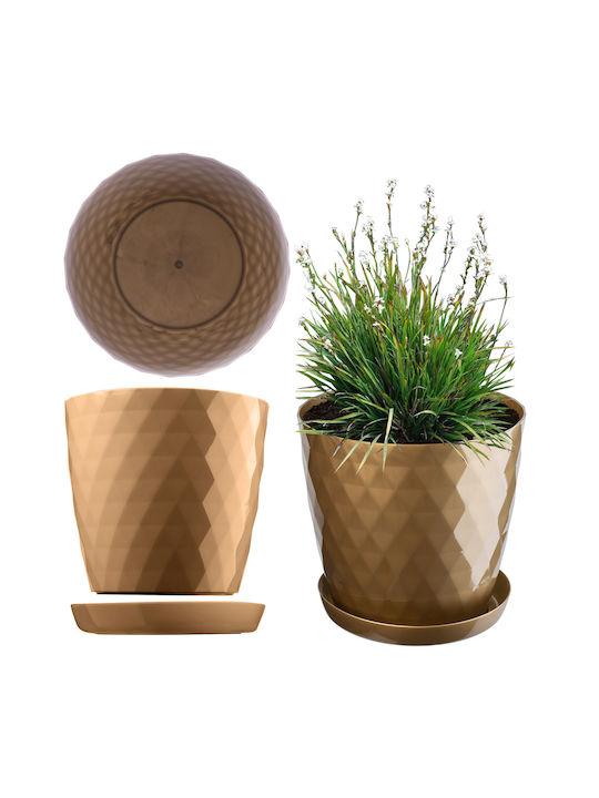 Kadax Plastic Flower Pot Saucer 16cm Gold