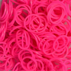 Elastic Rainbow Loom Neon Roz 300 Bucăți