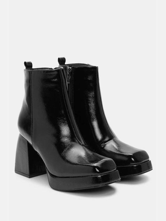 Botine cu Platformă cu Cusături 4315801-negru