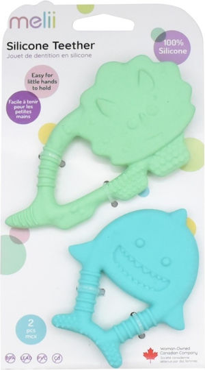 Set 2 Jucării Gingivale Silicon Melii Model Dino + Rechin