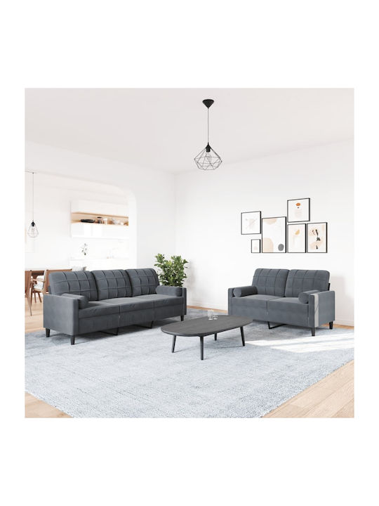 Living Room Furniture Set 3-Seater & 2-Seater Gray