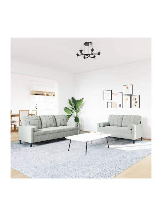 Living Room Furniture Set 3-Seater & 2-Seater Gray