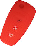 Car Key Cover Case made of for Ford in Red Color