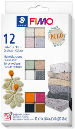 Set Fimo Thermosetting Mass Colors Boho 12x25g Staedtler