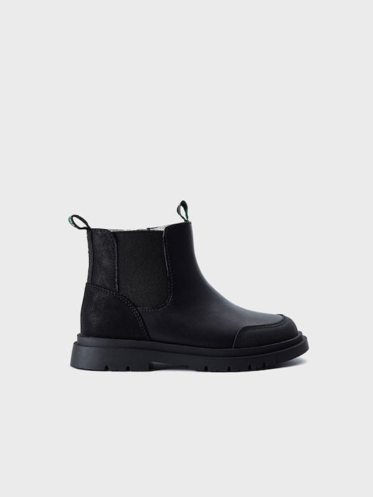 Mayoral Biker Kids Leather Chelsea Boots Black