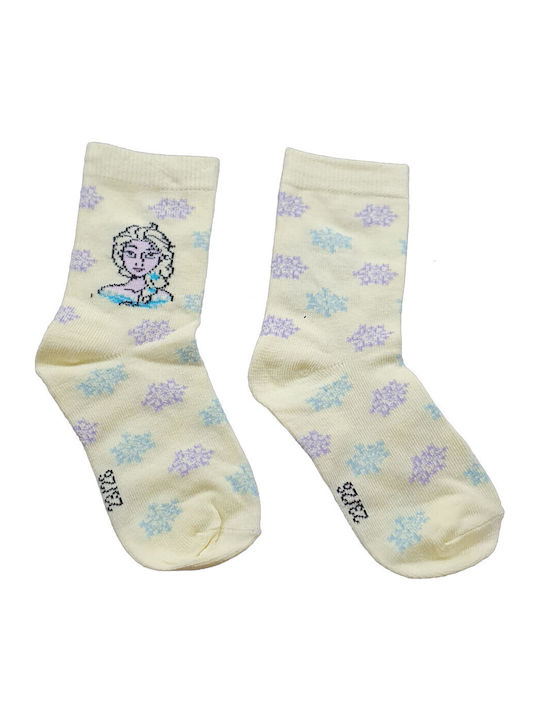 Disney Παιδικές Κάλτσες Elsa cream