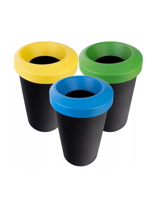 Kadax Coș de Reciclare Plastic Negru 25lt 3buc