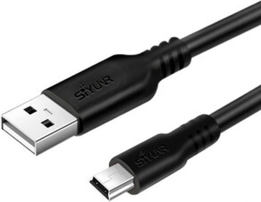 Powertech USB 2.0 Kabel USB-A-Stecker - Mini-USB-A-Stecker Schwarz 0.3m SY-UT3003-H