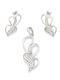 PS Silver Set mit Ohrringe & Anhänger aus Silber mit Steinen
