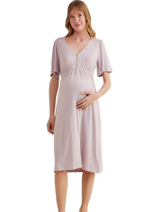 Monamise Nightgown Maternity & Nursing Beige