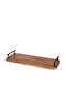Excellent Houseware Метал Поднос за сервиране с Дръжки в Кафяв Цвят 40x15x5см 1бр