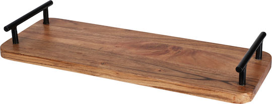 Excellent Houseware Метал Поднос за сервиране с Дръжки в Кафяв Цвят 40x15x5см 1бр