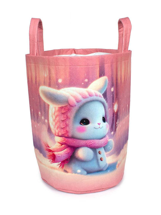 Dimcol Cutie de Depozitare Jucării pentru Copii din Țesătură Roz 50x30x45cm 1buc