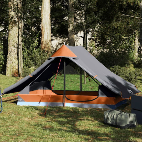 vidaXL Σκηνή Camping Γκρι για 2 Άτομα 225x136x133εκ.