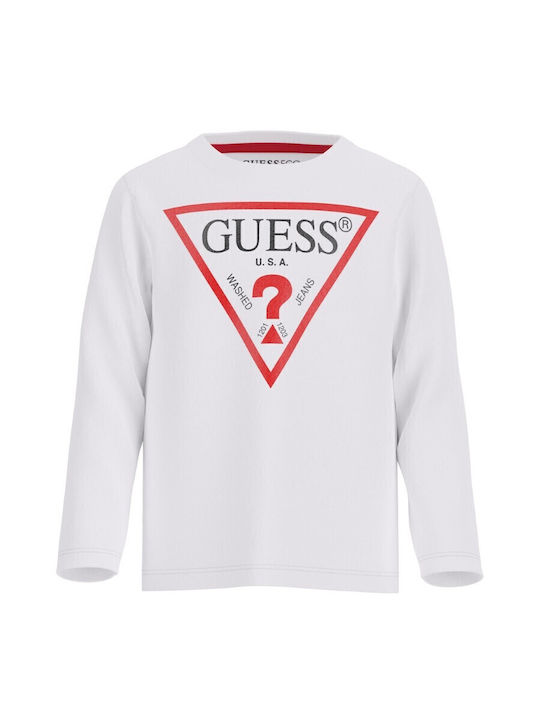 Guess Παιδική Μπλούζα Μακρυμάνικη Pure White