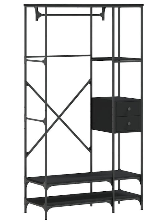 vidaXL Floor Garment Rack made of Wood Black 97...