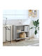 Grey Bookcase 80x31x74.5cm