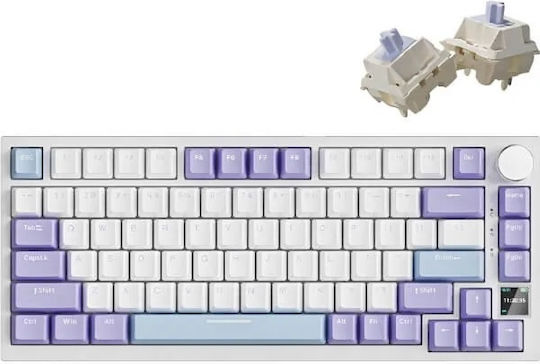 Ajazz AK820 Pro Hot-Swap Ασύρματο Gaming Μηχανικό Πληκτρολόγιο 75% με Ajazz Gift διακόπτες και RGB φωτισμό (Αγγλικό US) Μωβ