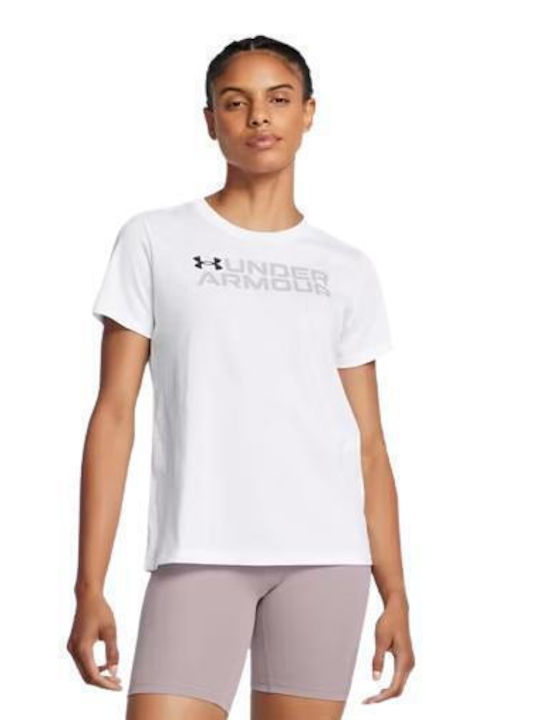 Under Armour Damen Sportliches Bluse Kurzärmelig White