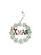 Hanging Ornament Wreath Wooden Multicolour 12x12cm