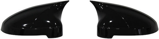 Spiegelabdeckungen Kompatibel Audi A4 B9 2016-2021 Glänzend Schwarz Batman Stil