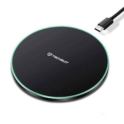 Techsuit Kabelloses Ladegerät (Qi Pad) 15W Schw...