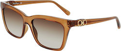 Salvatore Ferragamo Sunglasses Brown with Acetate Frame & Brown Lens