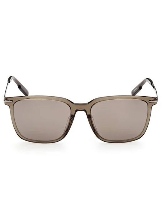 Zegna Sonnenbrillen mit Gray Rahmen und Beige Verlaufsfarbe Polarisiert Spiegel Linse EZ0206 51G