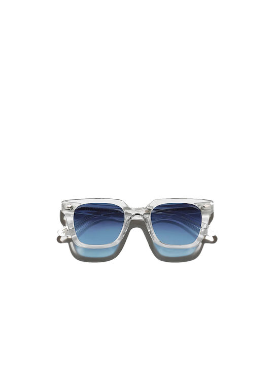 Moscot Grober Crystal Ochelari de soare cu Transparent Din plastic Rame și Albastru Lentilă GROBER CRYSTAL DENIMBLUE