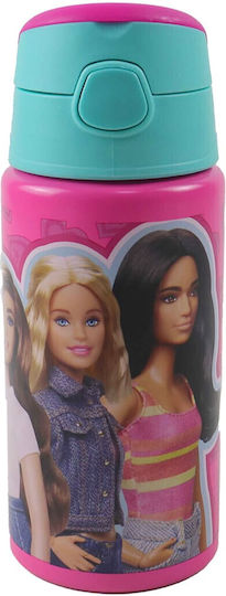 Gim Barbie Kids Water Bottle Barbie Aluminium with Straw 500ml