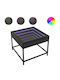 Square Side Table Glass with LED Black Velvet-Black Metal L50xW50xH41cm.