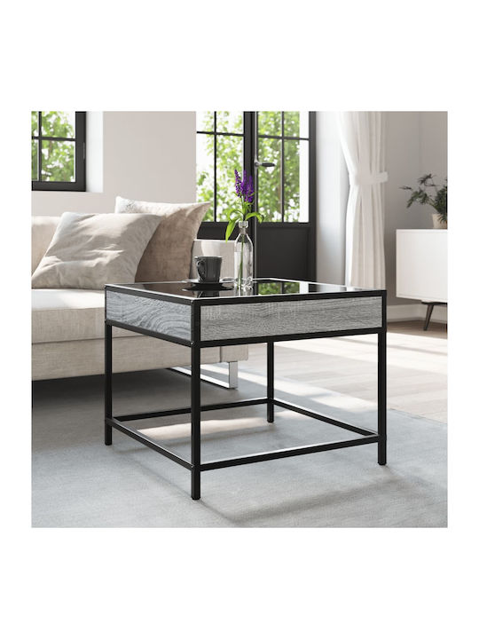 Square Glass Gray Side Table Sonoma M50xP50xH41cm