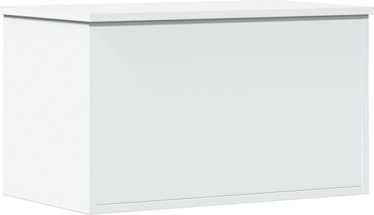 vidaXL Дърво Кутия за съхранение с капак Бял 60x35x35см 1бр