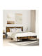 Double Wooden Brown Bed with Slats for Mattress 150x200cm 4007834