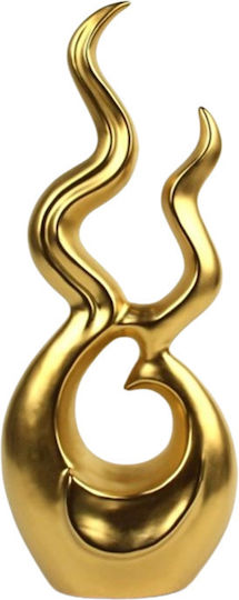 Ceramic Decorative Sculpture Flame Gold Matte 16.5x9x44.50cm Mg5035