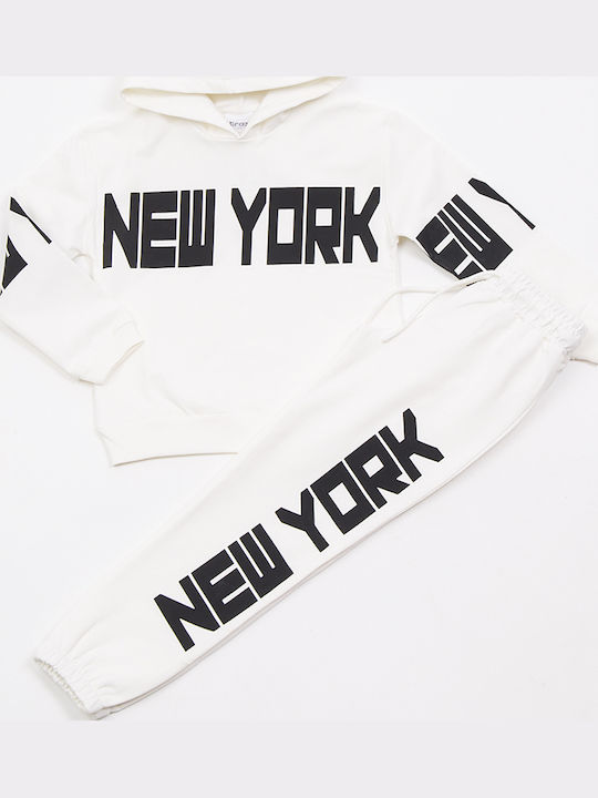 Trax Kids Sweatpants Set Ecru 2pcs