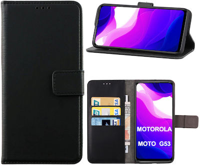 Wallet Δερμάτινο Μαύρο (Moto G53)