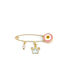 Goldsmith Silver Children's Safety Pin Crown Enamel Crystal