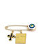 Goldsmith Silver Children's Safety Pin Cross Black Enamel Plate Engraving