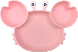 Queen Mother Baby Food Plate Καβουράκι made of Silicone Fuchsia