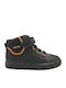 J Gisli Leather Kids Boots with Velcro Black