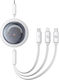 Baseus Free2draw Retractable USB to Type-C / Lightning / micro USB Cable 3.5A Λευκό 1.1m P10368700211-03