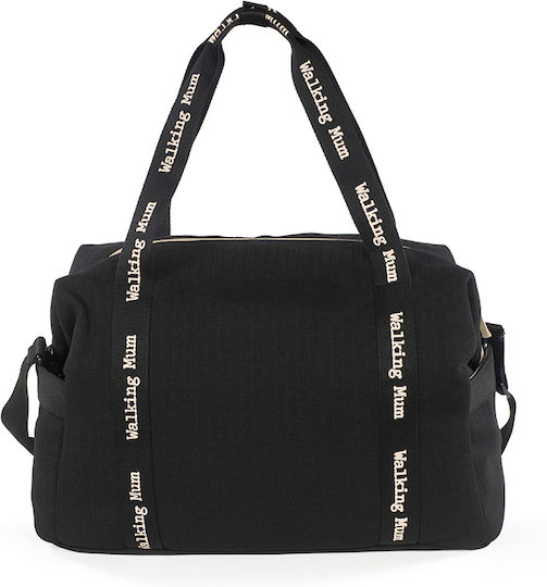 Walking Mum Shoulder/Hand Diaper Bag Weekend Black 55x25x30cm.