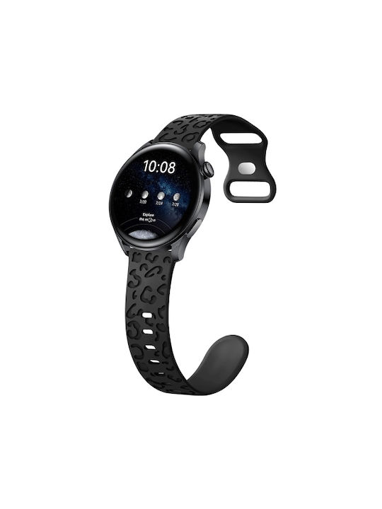 Λουράκι Σιλικόνης Concave Leopard Print Butterfly Amazfit Gtr 4 46mm Black